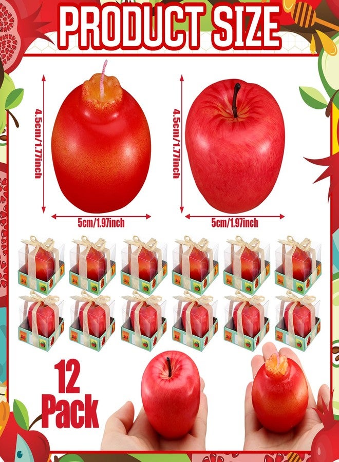 Conelist 12 Pcs Red Pomegranate and Apple Candles Rosh Hashanah Candles Artificial Creative Fruit Shape Candle Gifts for Rosh Hashanah Autumn Thanksgiving Christmas Party Home Table Decor - Image 2